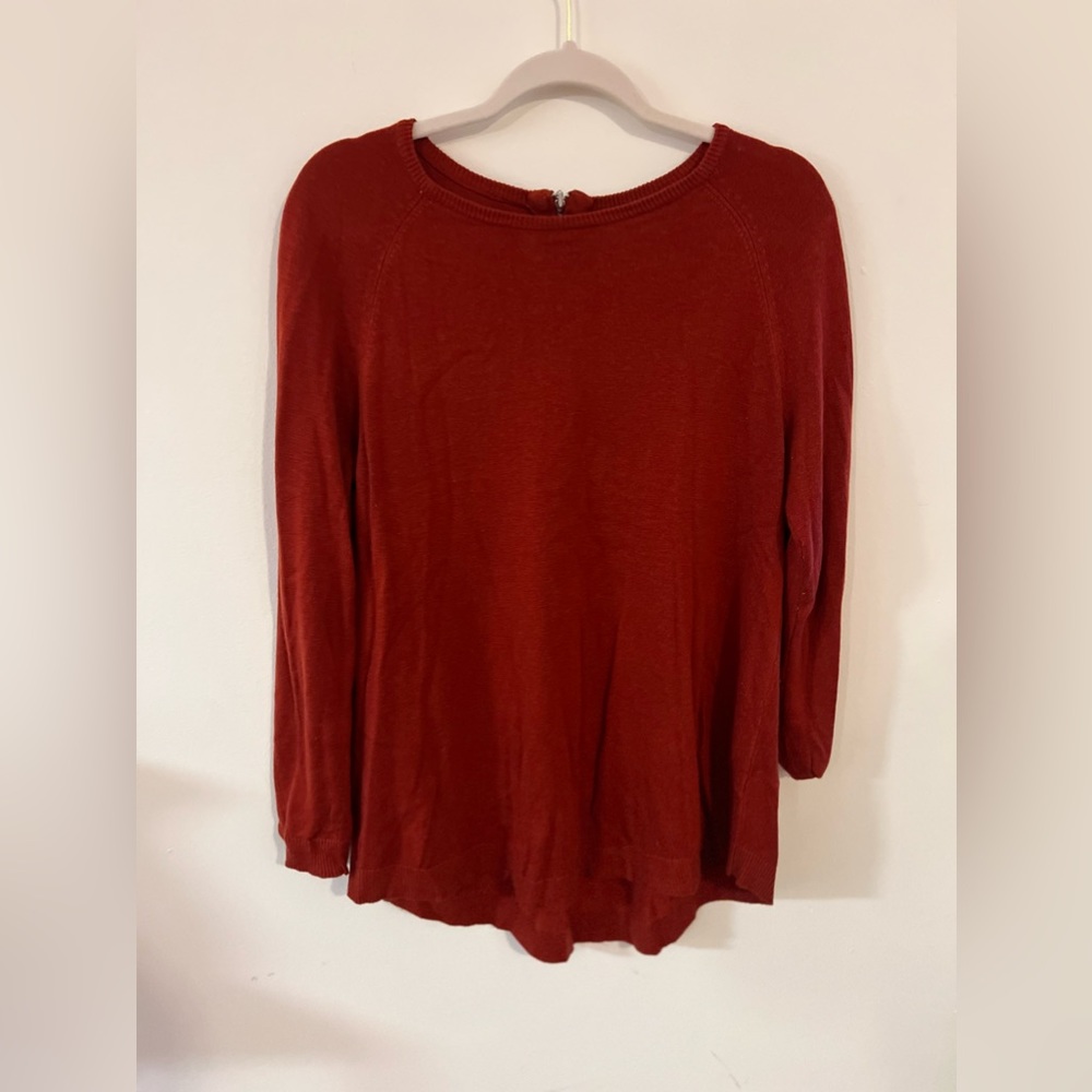 Women| Fall Orange Sweater with back Zipper